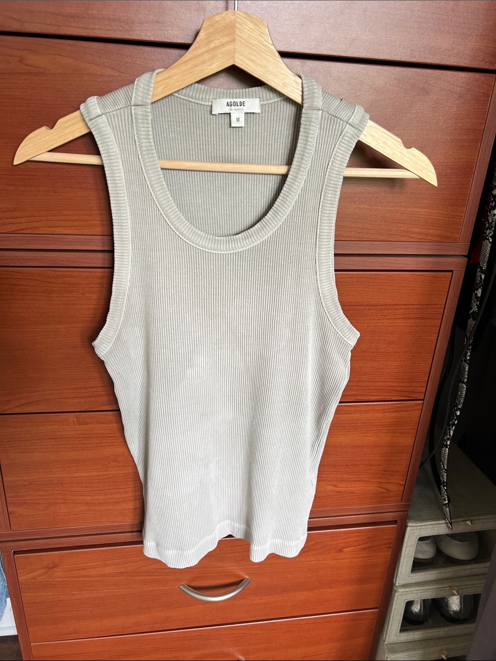 Agolde Poppy scoop neck ribbed tank top